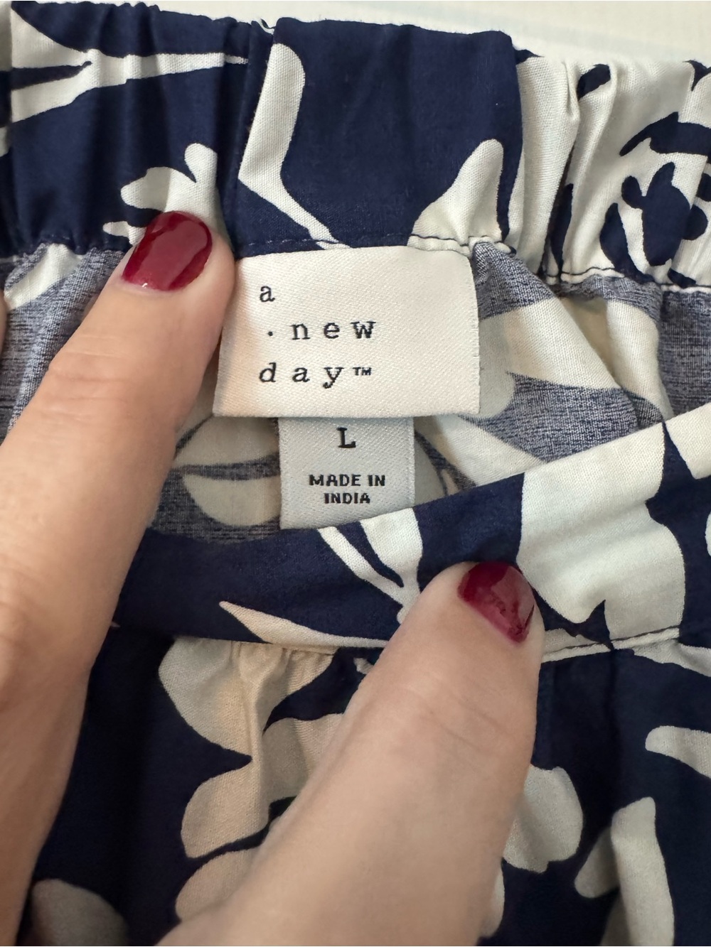 a new day Navy and White Floral A-Line Midi Skirt - Picture 4 of 9